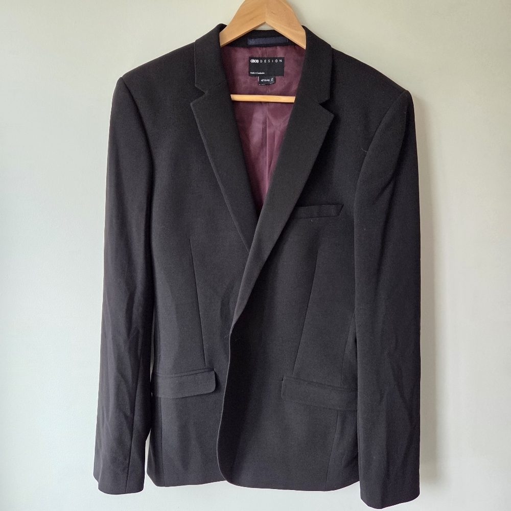 ASOS Black Sport Blazer with Notched Lapels